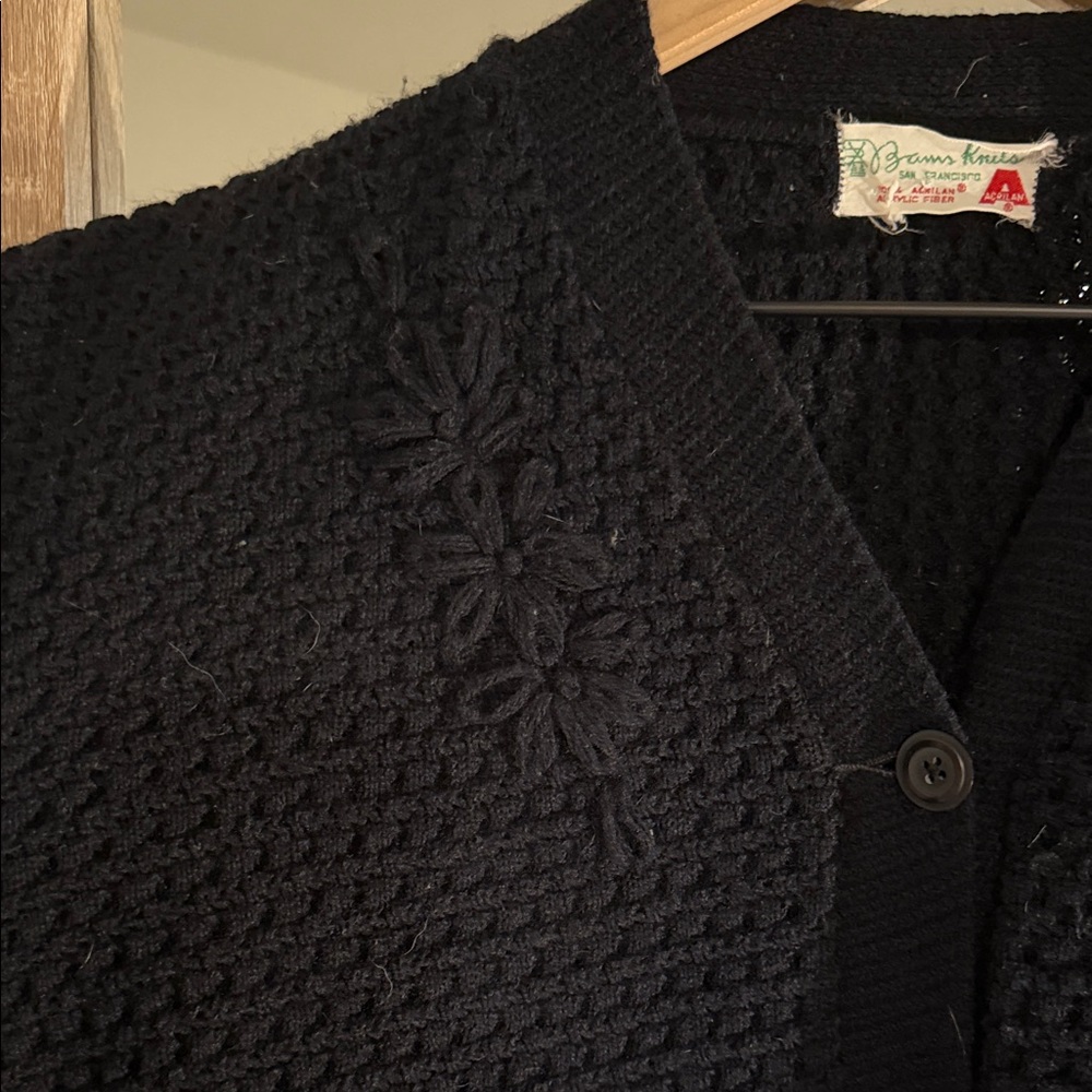 Vintage Black Women's Cardigan - Picture 3 of 5